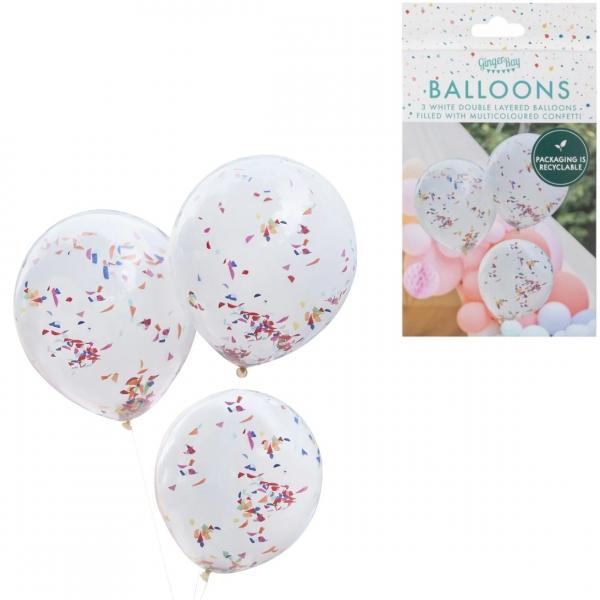 Ginger Ray Konfetti-Ballons 45 cm 3 Stk.