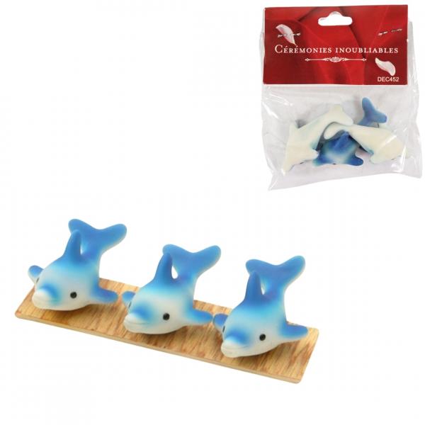 Dekoration mini Delphin Polyresin 5 cm 3 Stück