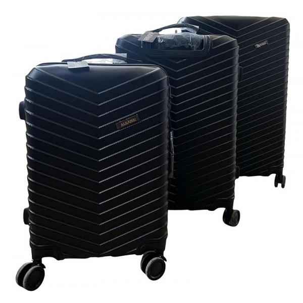 ALKANA 3-teiliges Kofferset – Ultraleicht & robust, mit Trolley Schwarz