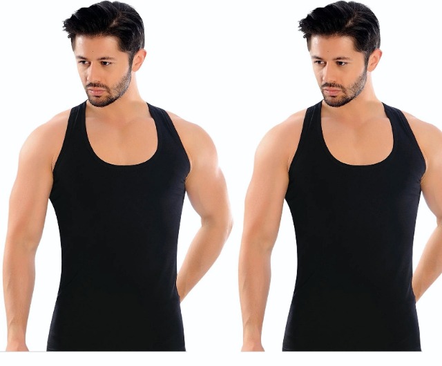 Tanktop Unterhemd Herren Schwarz