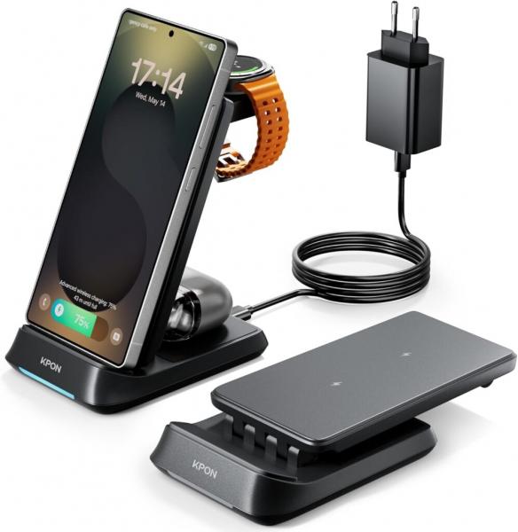 Kabelloses Ladegerät – 3-in-1 Ladestation (Überbestand, Neuware)