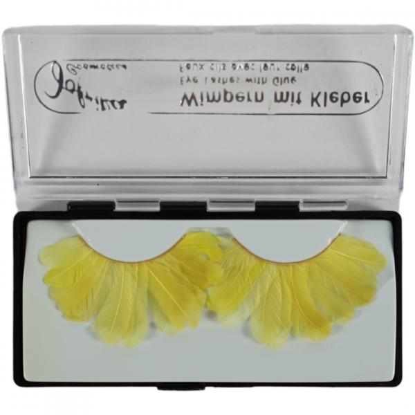 Jofrika Kosmetik künstliche Wimpern Federn gelb 9,5 cm B-Wahl VE500