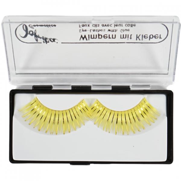 Jofrika Kosmetik künstliche Wimpern gelb/glitter 9,5 cm B-Wahl VE500