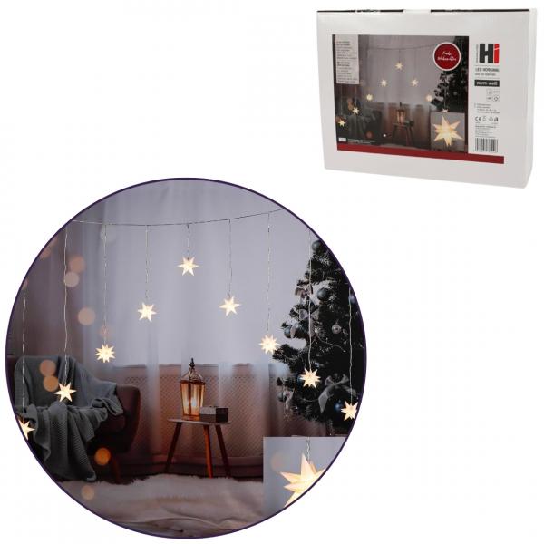 Weihnachtsbeleuchtung 3D Sterne 9 LED auf Batterie 160 cm