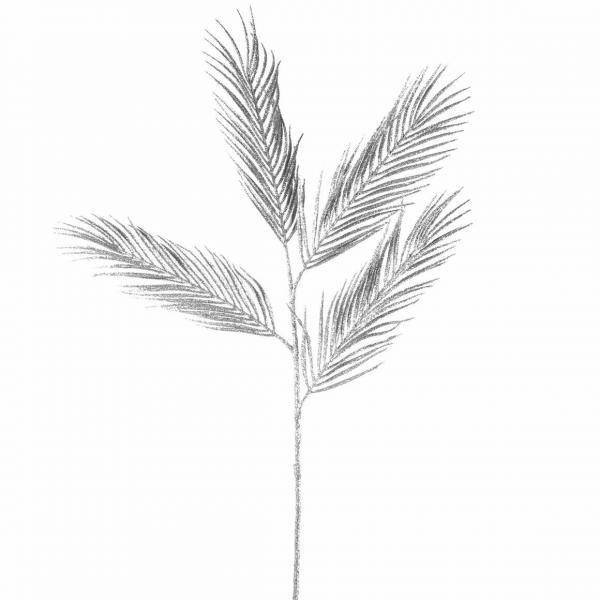 Countryfield Kunstblatt Palma Silber Glitter 111 cm