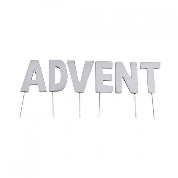 Dekoration Weihnachtsbriefausstecher ADVENT silber 5 cm