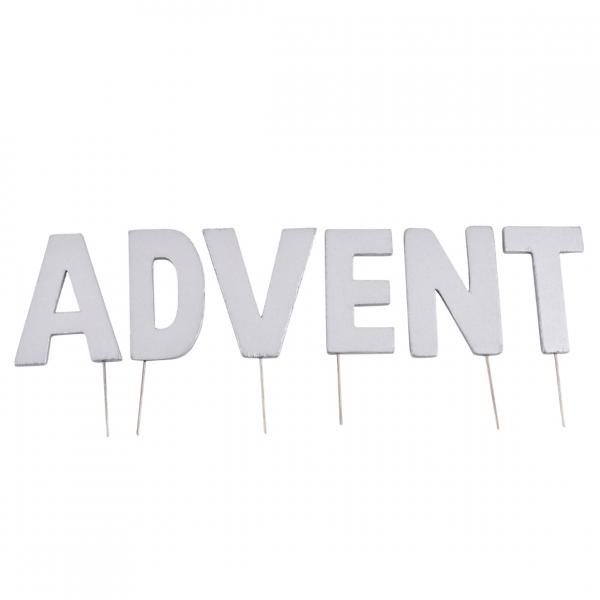 Dekoration Weihnachtsbriefausstecher ADVENT silber 8 cm