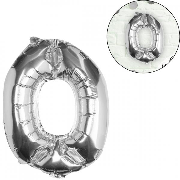 Ginger Ray Folienballon Ziffer 0 silber 40 cm