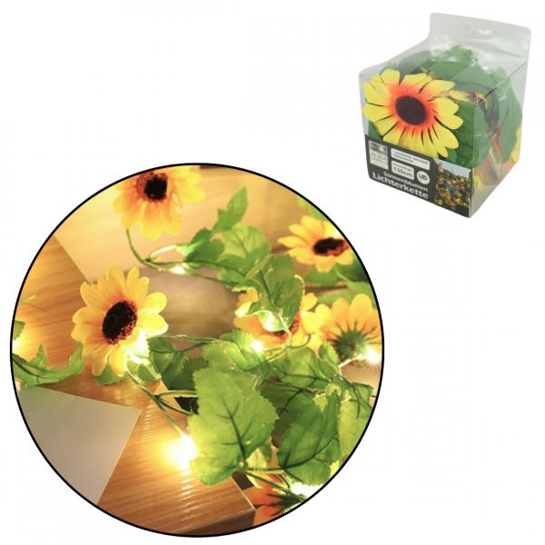 Lichterkette Sonnenblume 10 LED auf Batterie 1 m