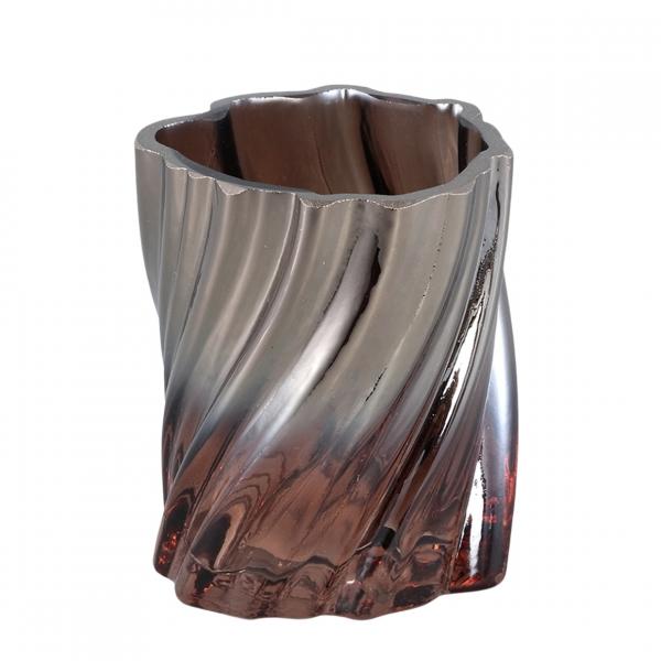 PTMD Teelichthalter Paisley braun/silber 10 cm