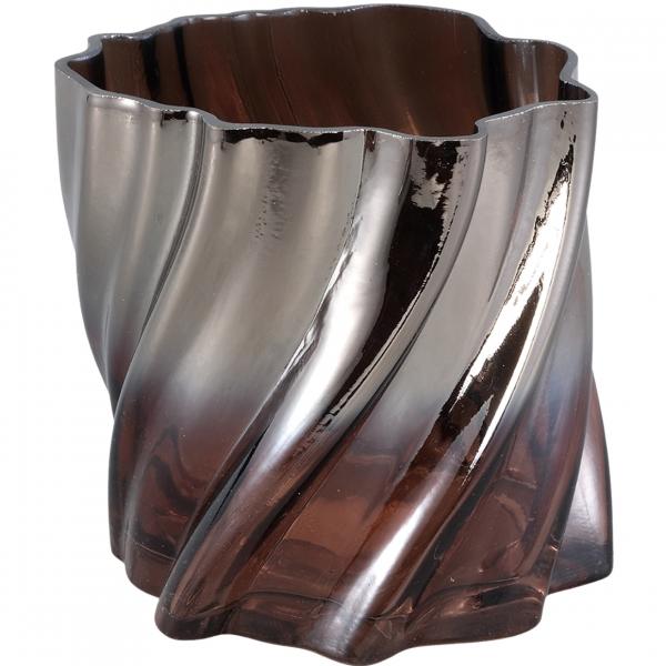 PTMD Teelichthalter Paisley braun/silber 16,5 cm