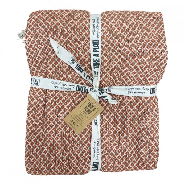 Take a Plaid 26 recycelte Baumwolle rostbraun 125 x 150 cm