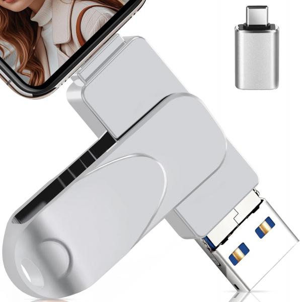 4-in-1 USB-Stick – Lightning, USB-C, Micro-USB & USB – 256GB / 512GB
