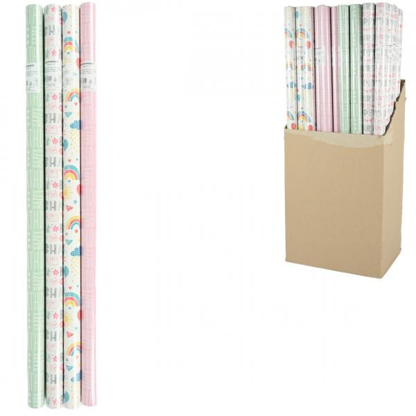 Happy Birthday Geschenkpapier 200 x 70 cm 4fach sortiert