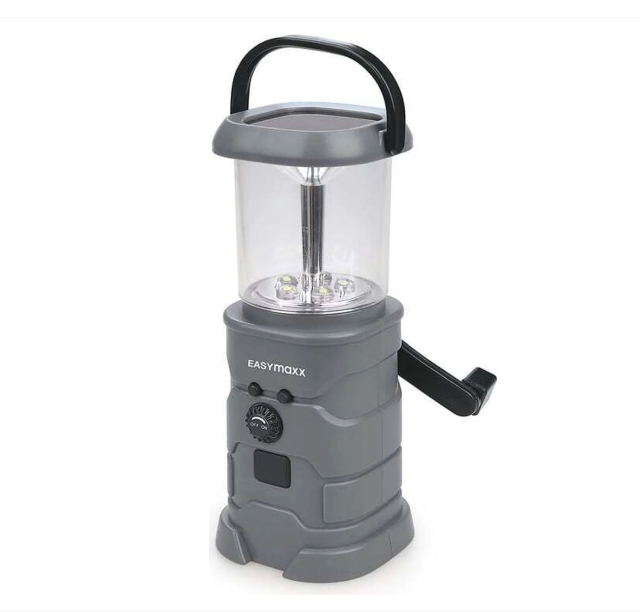 EASYmaxx Solar-Leuchte mit Radio & Dynamo Kurbel – Anthrazit