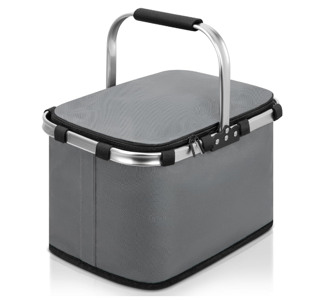 Faltbarer Einkaufskorb 35L – Mit Deckel, Griff & Innentasche – Robust & Praktisch – A-Ware