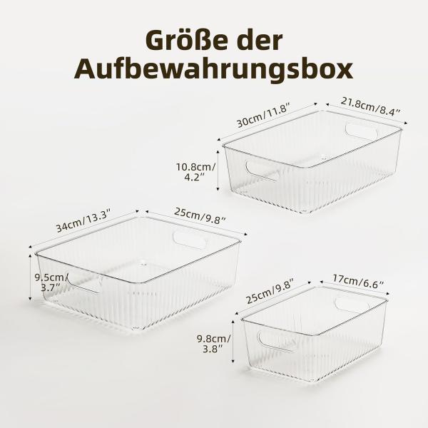 Kühlschrank Organizer 3er-Set – Transparent – BPA-frei