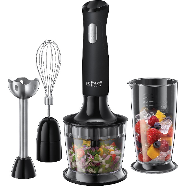 Russell Hobbs 24702-56/RH Stabmixer 3-in-1: Pürierstab/Zerkleinerer, Mixer- & Schneebesenaufsatz