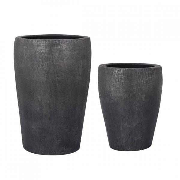 PTMD Blumentopf Mialee Aluminium anthrazit 52 cm 2er Set