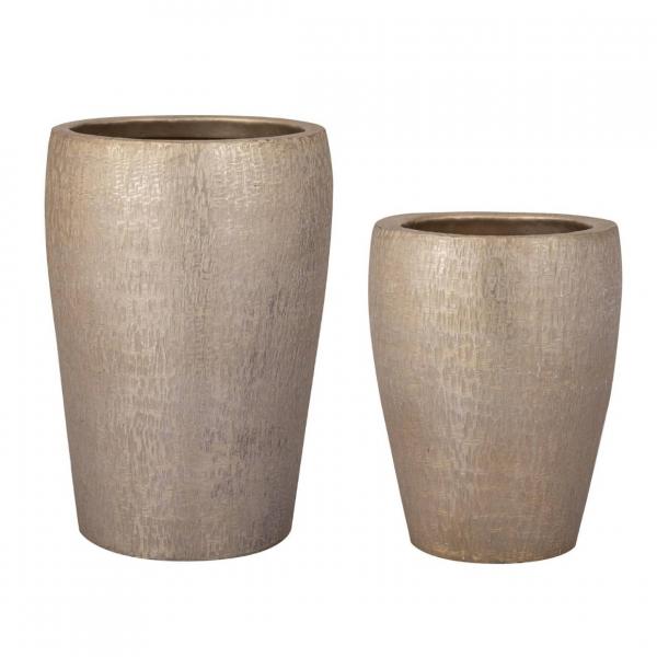 PTMD Blumentopf Mialee Aluminium champagnerfarbig 52 cm 2er Set