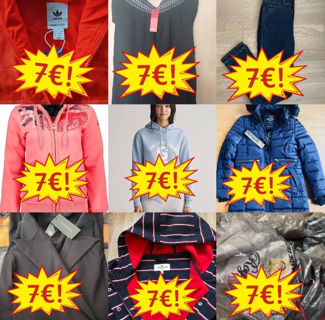6,90 € Winter Marken Mix Kleidung A/B, Damen und Herren, Top Brands wie Nike Adidas Puma, gemischte Größen, Kundenrücksendungen sofort verfü