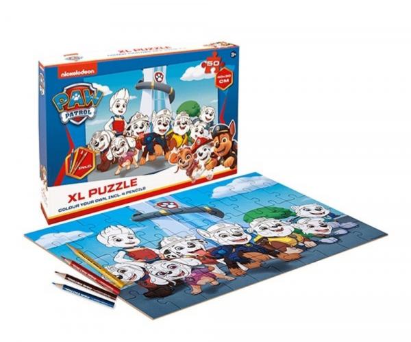 Paw Patrol - Puzzle zum Ausmalen - 50 Teile