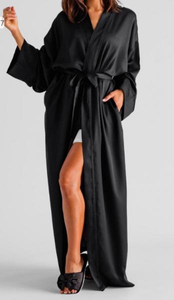 Layos Lyocell Bademantel schwarz S/M Home&You