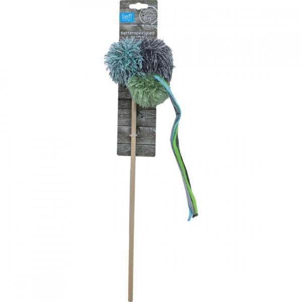 Lief! Spielzeug Katze am Stiel blau/grün 40 cm