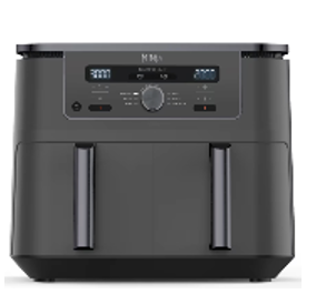 Ninja DZ400EU 9,5L – Heated Air Fryer – Leistungsstarke Doppelkammer-Heißluftfritteuse – A-Ware