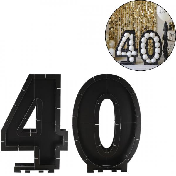 Ginger Ray Ballon Mosaik 40 Ziffern schwarz 84 cm