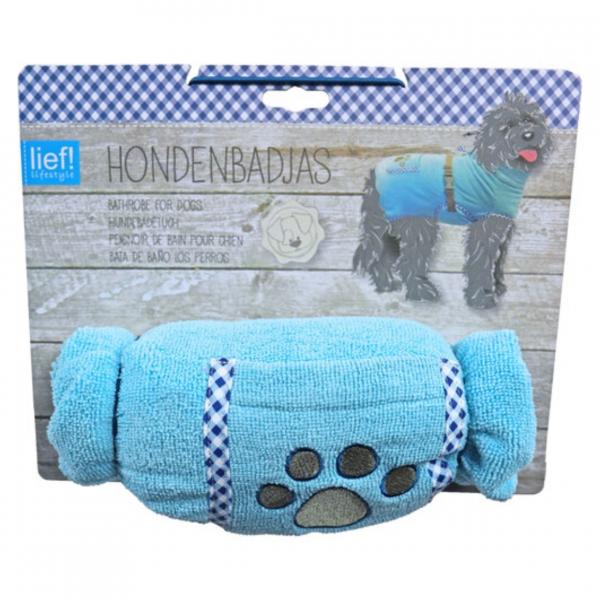 Lief! Bademantel Hund blau L