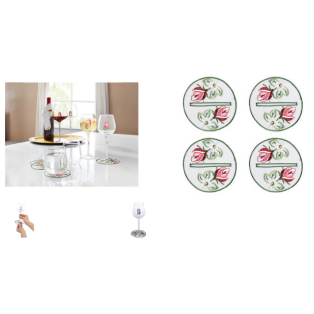 Glasuntersetzer 4er Set Getränkeuntersetzer Tassenuntersetzer Tischuntersetzer Deko Dekoration Restposten