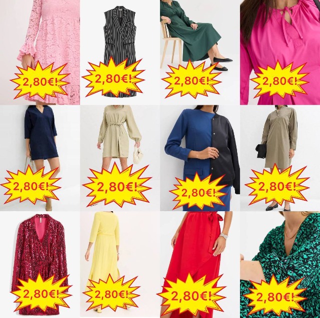 3,50 € Kleider Mix Kategorie A, Saisonware Sommer Herbst Frühling, Größen 32–54, Lagerware aus Deutschland, ab 20 Stück