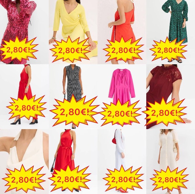 ab 2,80 € Kleider Mix Lagerware, Kategorie A, deutsche Kataloge, Größen 32–54, Mindestmenge ab 20 Stück, Versand aus Deutschland