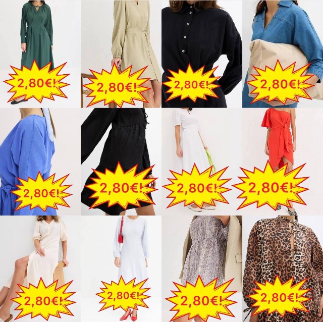 ab 2,80 € Kleider Mix Lagerware Kategorie A aus deutschen Katalogen, Größen 32–54, Saisonmix, Versand aus Deutschland