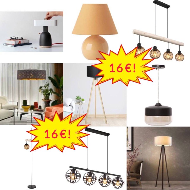 16 € Lampen Mix Kat. A/B/C, bekannte Marken, Tisch-, Hänge-, Steh- und Dekolampen, ab 25 Stk., Ware auf Lager in Deutschland