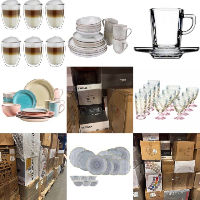 18 € Neuer Geschirrmix Kategorie A B C Marken Teller Gläser Tassen Sets Glas Keramik Lager Deutschland versandbereit