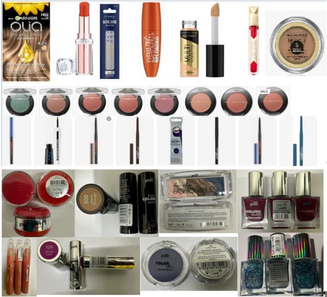 LOREAL, Maybelline, Manhattan, Max Factor,  Rimmel, Garnier, MISS SPORTY, FRUSTIS, BOURJOIS, P2  