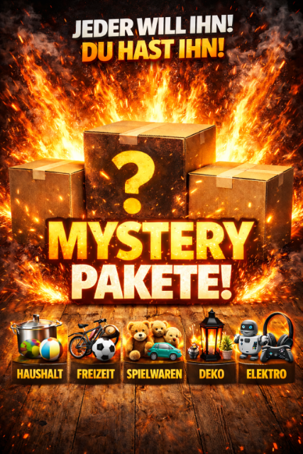 MYSTERY - SECRET PAKETE 2026 – DIE HAMMERHARTE NEUHEIT FÜR WIEDERVERKÄUFER - Aktionsware - Elektro Haushalt Deko Freizeit Fashion 