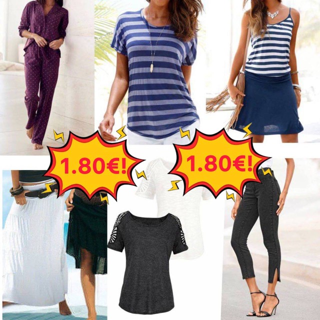 1,80 € Sommerbekleidungs-Mix Kategorie A – Markenware XS–XXXL, Damen und Herren, neue Ware in Originalverpackung, ab 100 Stück
