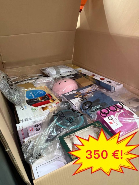 350 € Stock Mix Paletten von deutschen Marktplätzen Haushaltsgeräte Haushaltswaren Kinderartikel Möbel Kategorie A B C 60–70 Stück pro Palet