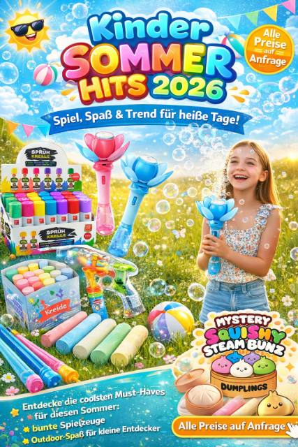 Kinder Sommer Hits 2026 – Spielwaren Mix Paket | 250+ Teile | Palette Restposten nur 499€ A Ware