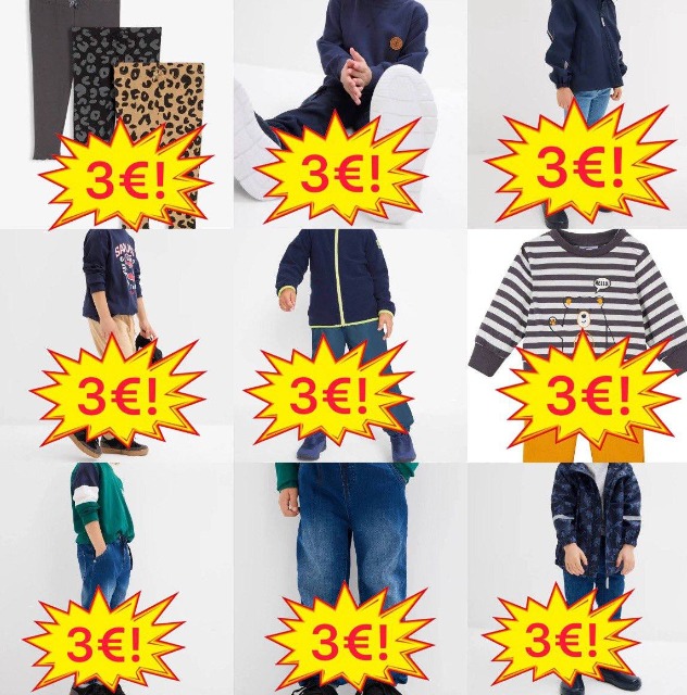 3,00 € Kinderbekleidung Mix Kategorie A, neue Markenware, Kleider, Hosen, Overalls, Jeans, Pyjamas, Größen von Babys bis Teenager